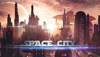 O futuro está aqui, vamos fazer uma viagem para cidade de espaço! Explore as paisagens fantásticas com fundo de tela  com o titulo A cidade espacial  e paralaxe não se esqueça de sempre ter grandes sonhos!